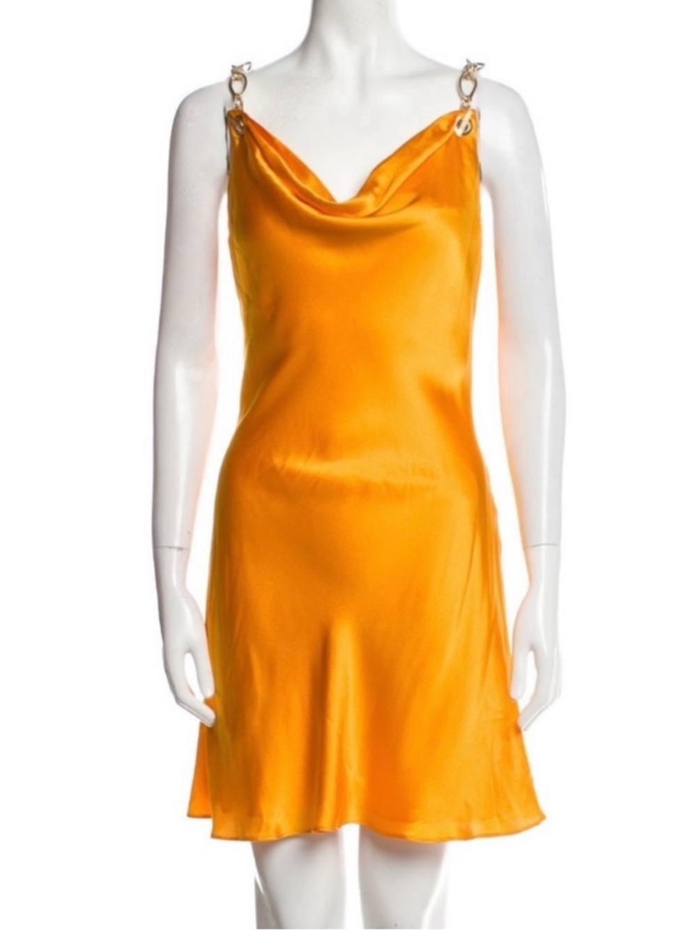 cult gaia Satin Slip with Chain-Link Straps